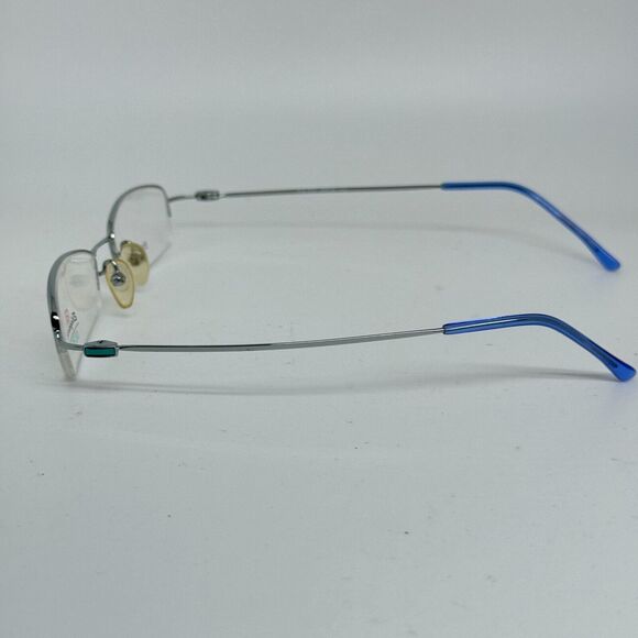 ELEGANCE EL217 Eyeglasses Frames Half Rim Silver Blue 49-20-140 H14352 - Picture 3 of 9